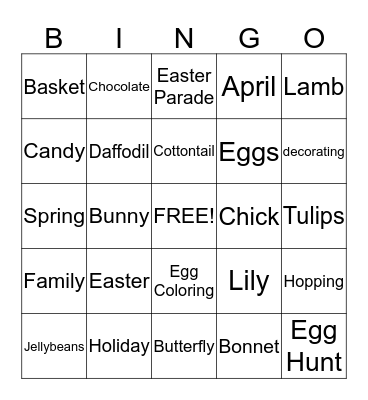 Easter Bingo Card