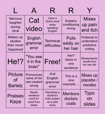 Larry Bingo Card