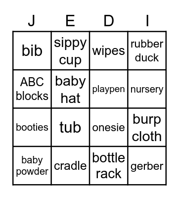 IT'S A BOY Bingo Card