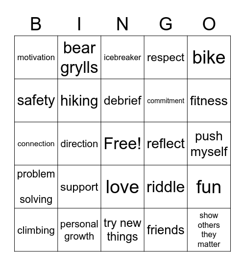 Cab's Adventure Ed Bingo Card