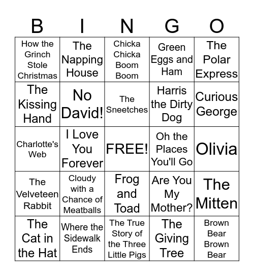 Read Across America! Bingo Card