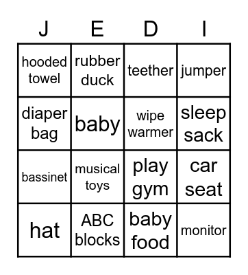 IT'S A BOY Bingo Card