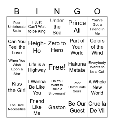 SES Music BINGO Card