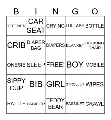 BABY WILLIAMS Bingo Card