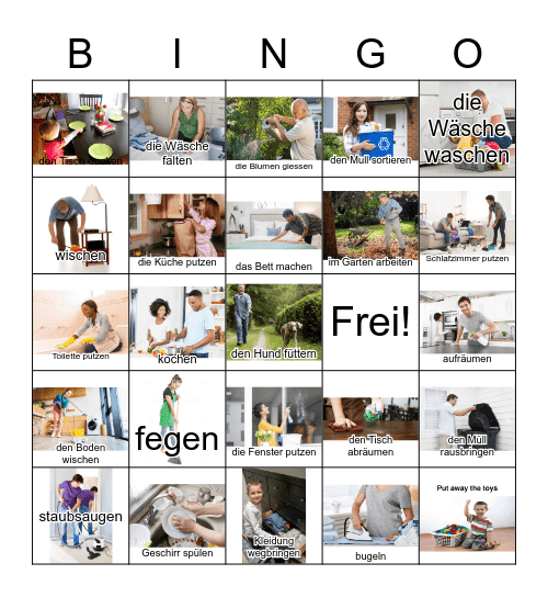Chores at Home Bingo Card