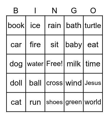 Sign Language Bingo Card
