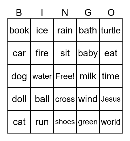 Sign Language Bingo Card