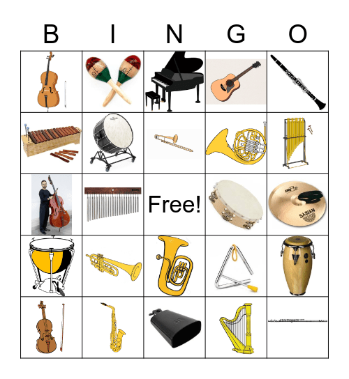 Instruments of the Orchestra BINGO Card