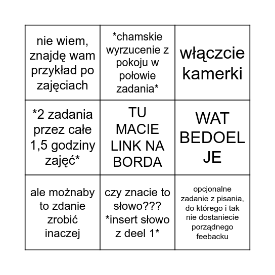 GONGO Bingo Card