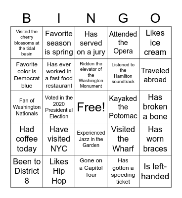 Staff Retreat Bingo Card