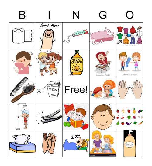 Everyday activities (kids) Bingo Card