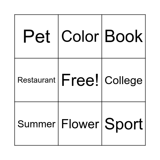 Bingo Card