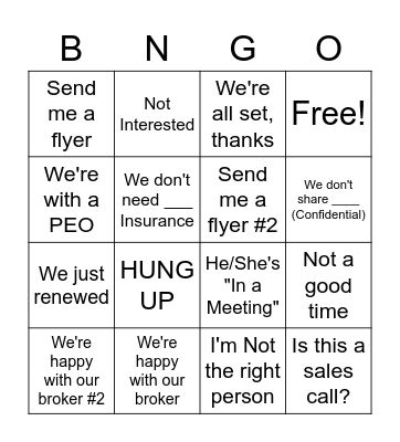 BKS Cold-Calling BNGO Bingo Card