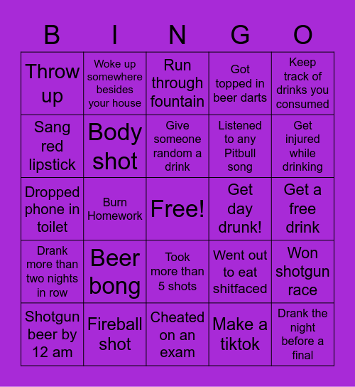 Post Final Bingo Card