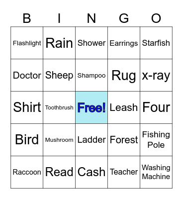 r and sh BINGO Card