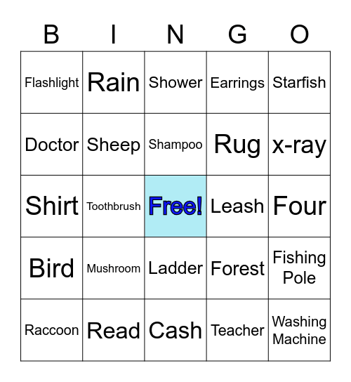 r and sh BINGO Card