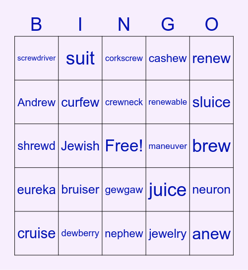 9.7 Bingo Card