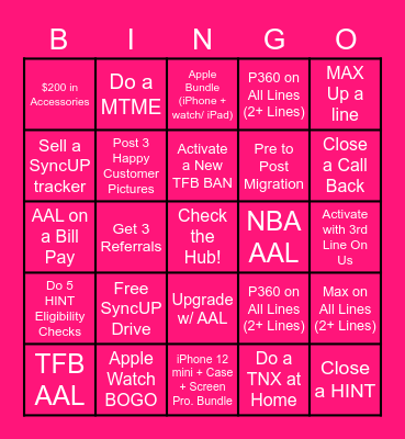 Bingo Night at KCI Bingo Card