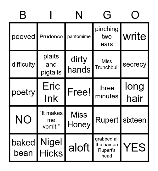 Chapter 13 Bingo Card