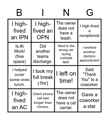 Hawthorne Animal Hospital BINGO! Bingo Card