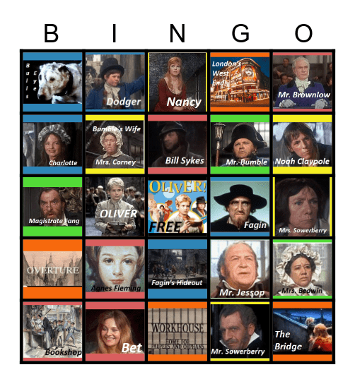 Oliver! the Musical Bingo Card