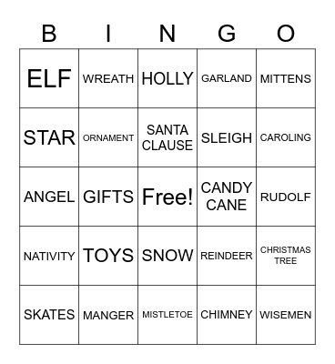 CHRISTMAS BINGO Card