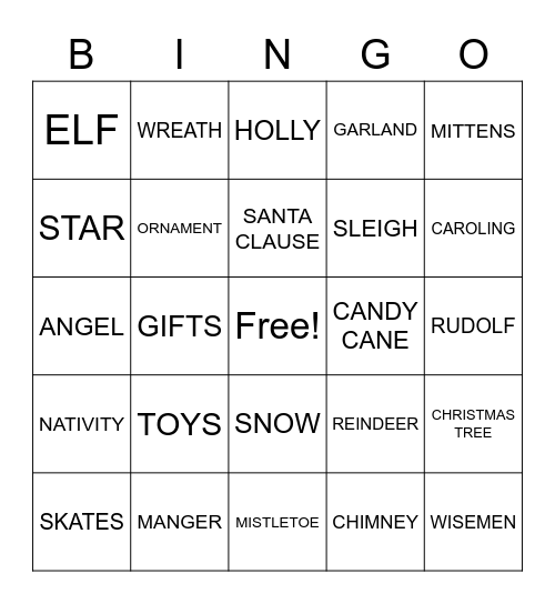 CHRISTMAS BINGO Card