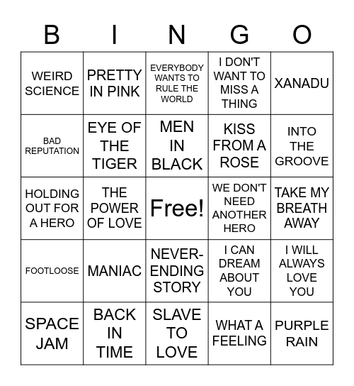 MOVIE THEMES Bingo Card