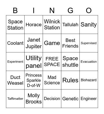 Sanity and Tallulah Book Discussion BINGO Card