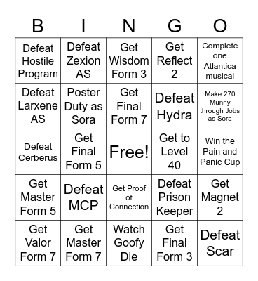 KH2 Rando Bingo Card