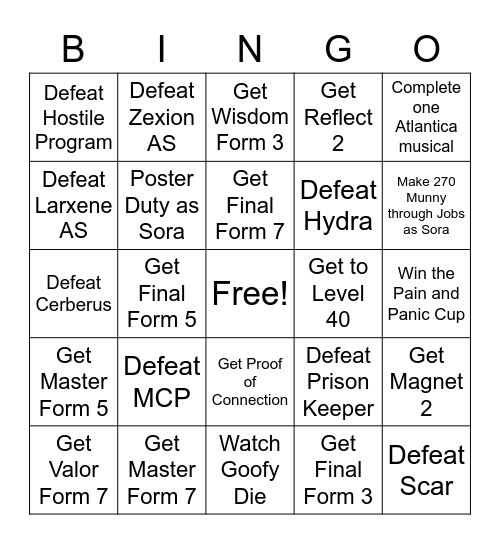 KH2 Rando Bingo Card