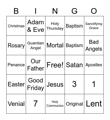 We Love God  Bingo Card
