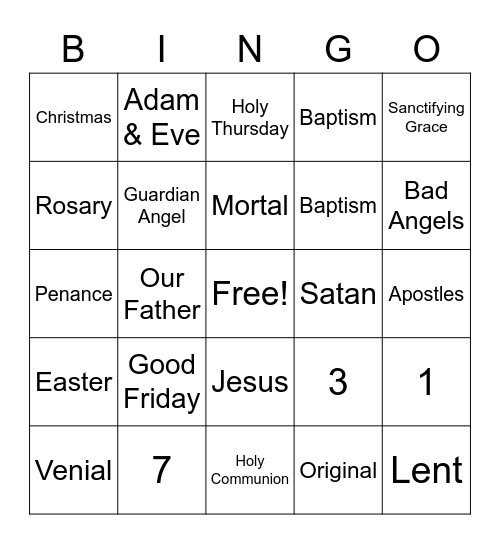 We Love God  Bingo Card