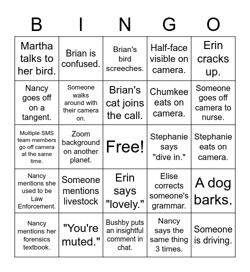 Guidelines Task Force Bingo Card