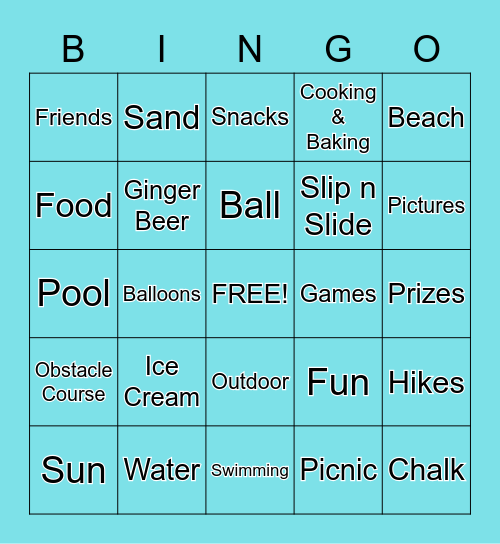 Summer - BEN PD Bingo Card