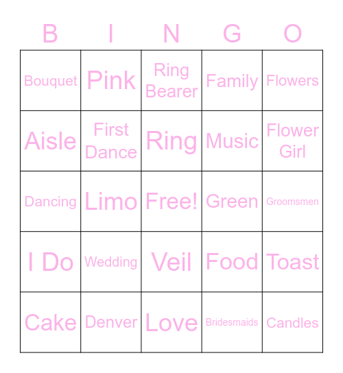 Ms. Rutherford Gets Married Bingo Card