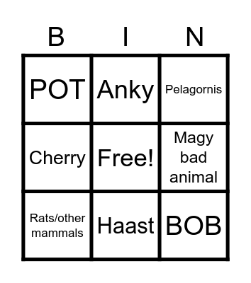 N/a Bingo Card