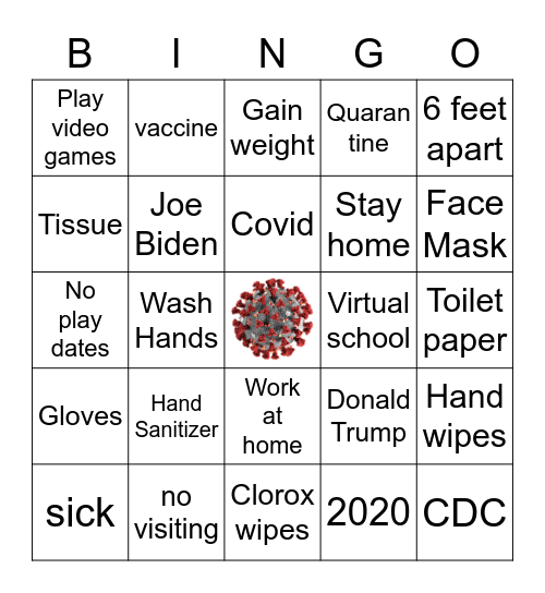 COVID LIFE Bingo Card