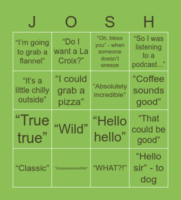 JOSH BINGO Card