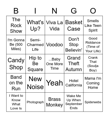 Nostalgia Bomb Bingo! Bingo Card