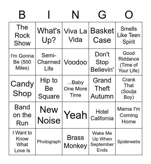 Nostalgia Bomb Bingo! Bingo Card