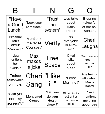 5/17/21 Class Bingo!!! Bingo Card