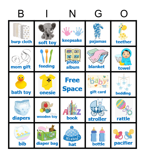 Baby Shower Bingo Card