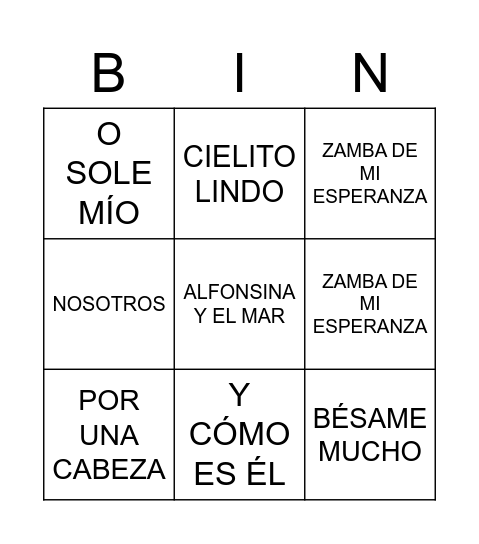 GERIÁTRICO Bingo Card