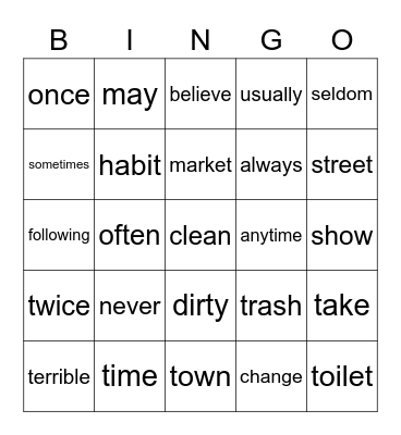 L5  Bingo Card