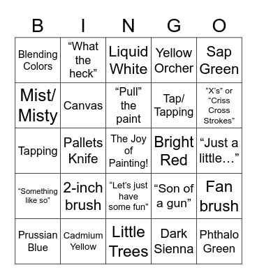 Bob Ross BINGO! Bingo Card