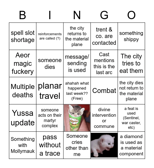 Critical Role Episode 139 Bingo Card Bingo Card