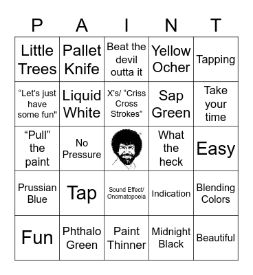Bob Ross Bingo Card