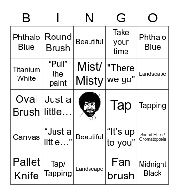 Bob Ross Bingo Card