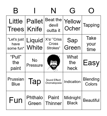 Bob Ross Bingo Card
